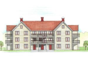 Stora Parkvillan – med 17 charmiga lägenheter från 2 rok 54 m2 till 5 rok i etage 110 m2.